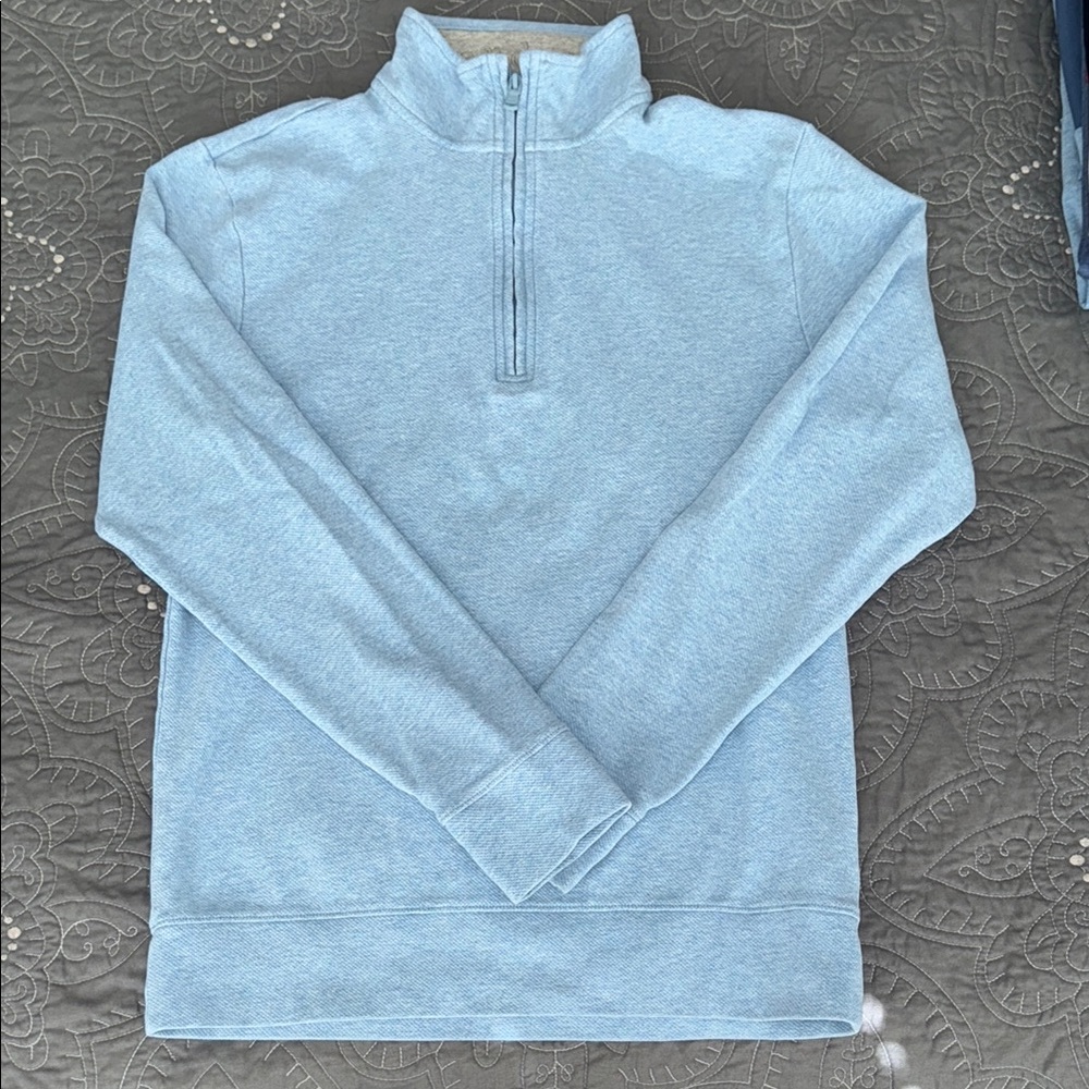Vineyard Vines Men's Quarter Zip Sweater in Sky Blue